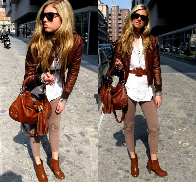 Thật phong cách hơn khi bước trên phố mùa thu với quần ôm sát trắng kết hợp với ankle, áo khoác, thắt lưng và túi xách cùng màu. Thật phong cách hơn khi bước trên phố mùa thu với quần ôm sát trắng kết hợp với ankle, áo khoác, thắt lưng và túi xách cùng màu.