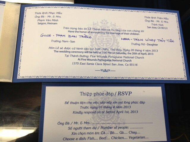 Thiếp cưới của Đan Trường. Thiếp cưới của Đan Trường.