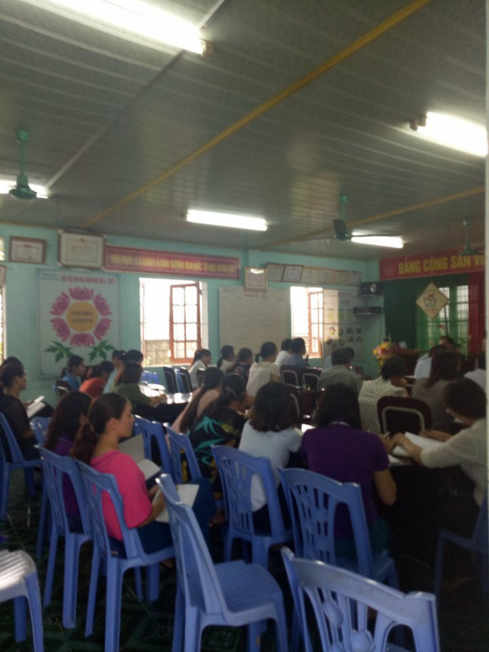 Cuộc họp công bố kết quả xác minh tại Trường Mầm non Thụ Lộc. Ảnh: Cô Phan Thị Cẩm cung cấp. Cuộc họp công bố kết quả xác minh tại Trường Mầm non Thụ Lộc. Ảnh: Cô Phan Thị Cẩm cung cấp.