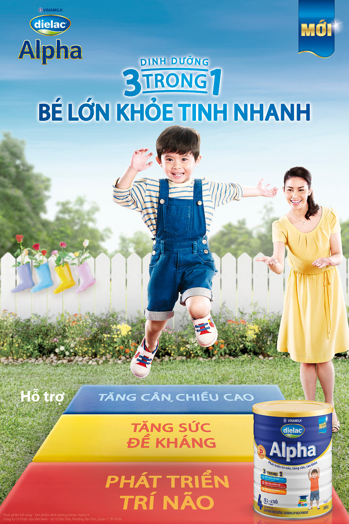 Sữa bột Dielac Alpha cho trẻ phát triển toàn diện.