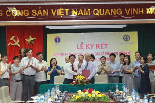 Lễ ký kết Chương trình phối hợp công tác và chia sẻ thông tin thống kê giữa Bộ Y tế và Tổng cục Thống kê.