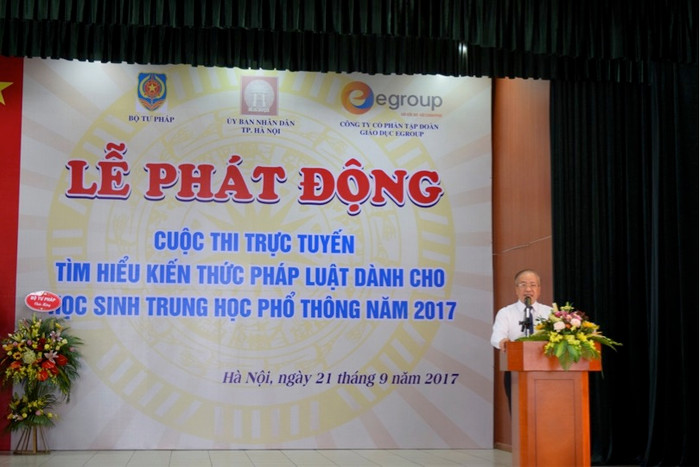 Ông Phan Chí Hiếu - Thứ trưởng Bộ Tư pháp phát biểu phát động cuộc thi. Ông Phan Chí Hiếu - Thứ trưởng Bộ Tư pháp phát biểu phát động cuộc thi.