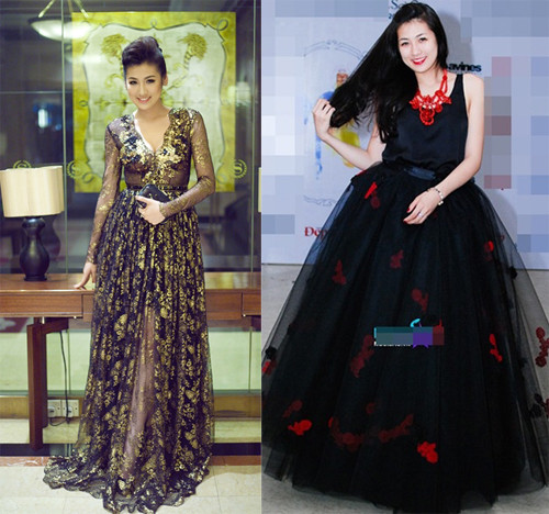 Trang phục rườm rà. Những chiếc váy tối màu, lại có thiết kế rườm rà này khiến Tú Anh không khoe được lợi thế về đôi chân dài. Trang phục rườm rà. Những chiếc váy tối màu, lại có thiết kế rườm rà này khiến Tú Anh không khoe được lợi thế về đôi chân dài.