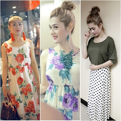 Cô cũng thường xuyên xuất hiện trong những bộ trang phục rườm rà, và sặc sỡ... Cô cũng thường xuyên xuất hiện trong những bộ trang phục rườm rà, và sặc sỡ...