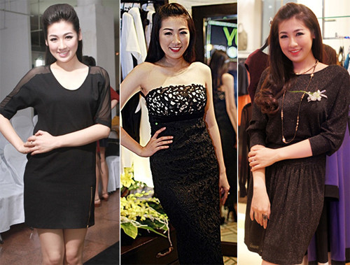 Trang phục màu đen. Màu đen là lựa chọn thích hợp để che vóc dáng đẫy đà. Tuy nhiên, việc chọn "cả cây đen" khiến Á hậu thiệt thòi quá nhiều về độ trẻ trung. Trang phục màu đen. Màu đen là lựa chọn thích hợp để che vóc dáng đẫy đà. Tuy nhiên, việc chọn "cả cây đen" khiến Á hậu thiệt thòi quá nhiều về độ trẻ trung.