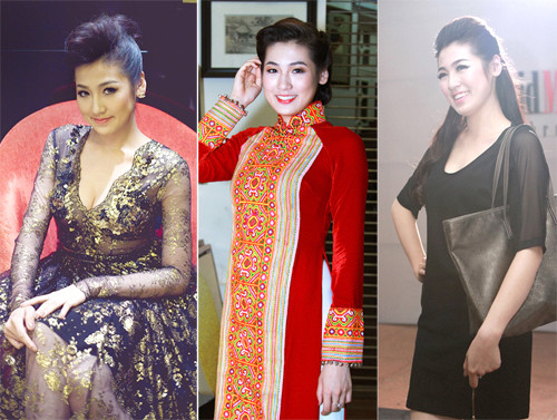 Ngoài mái tóc mắc lỗi, dáng ngồi "mệnh phụ phu nhân" (trái), chiếc áo dài nhung + thổ cẩm (giữa) và chiếc túi lớn, sẫm màu (phải) khiến Tú Anh bị mất điểm. Ngoài mái tóc mắc lỗi, dáng ngồi "mệnh phụ phu nhân" (trái), chiếc áo dài nhung + thổ cẩm (giữa) và chiếc túi lớn, sẫm màu (phải) khiến Tú Anh bị mất điểm.