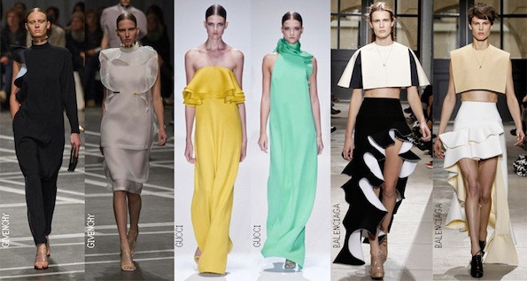 Từ trái qua phải: Các thiết kế của Gvenchy, Gucci và Balenciaga