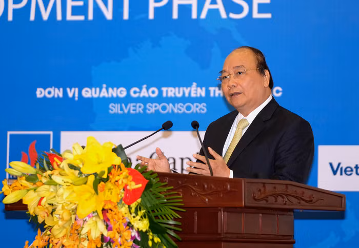 Thủ tướng Nguyễn Xuân Phúc nhấn mạnh, tiến trình hội nhập nói chung, đặc biệt là kinh tế quốc tế cần phải có quyết tâm cao, với sự sáng tạo, nỗ lực của mọi cấp, mọi ngành. Ảnh: VGP