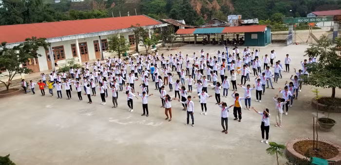 Hoạt động tập thể dục buổi sáng. Ảnh: NVCC.