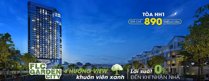Dù đang bị niêm phong, ngừng xây dừng vì không phép xây dựng, tòa nhà HH-01 dự án FLC Garden City được rao bán với giá mỗi căn hộ chỉ từ 890 triệu đồng. Ảnh: FB FLC Garden City