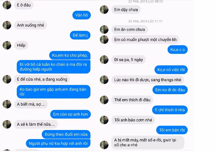 Cô M. cung cấp cho phóng viên thêm tin nhắn ông Thanh từng gửi với nội dung gạ tình. Ảnh: NVCC.