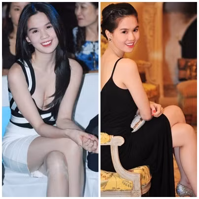 Ngọc Trinh được mệnh danh là mỹ nhân có khả năng "thôi miên" mọi ánh nhìn cả khi ngồi. Tư thế quen thuộc của Ngọc Trinh thường là vắt chân...