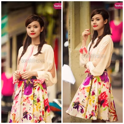 Với bộ trang phục này, trông cô ấy ngọt ngào như một cây kẹo bông vậy.