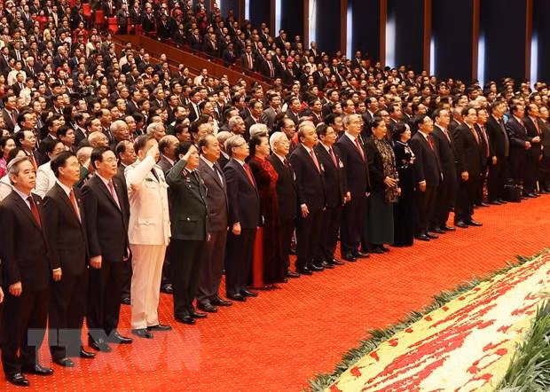 Nghi thức chào cờ khai mạc Đại hội. Ảnh: TTXVN