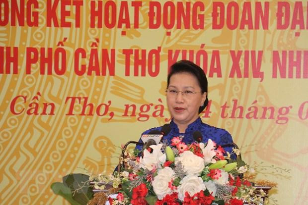 Chủ tịch Quốc hội Nguyễn Thị Kim Ngân phát biểu tại buổi họp mặt. (Ảnh: Ngọc Thiện/TTXVN) Chủ tịch Quốc hội Nguyễn Thị Kim Ngân phát biểu tại buổi họp mặt. (Ảnh: Ngọc Thiện/TTXVN)