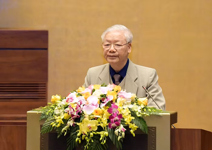 Tổng Bí thư, Chủ tịch nước Nguyễn Phú Trọng phát biểu chỉ đạo Hội nghị. (Ảnh: Quochoi.vn)