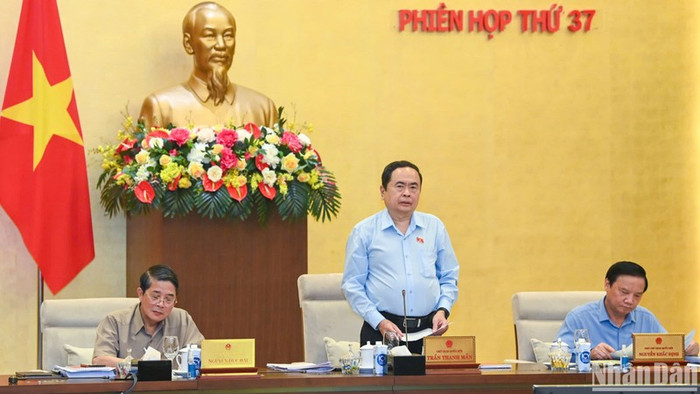Chủ tịch Quốc hội Trần Thanh Mẫn phát biểu khai mạc phiên họp. (Ảnh: Duy Linh) top.jpg
