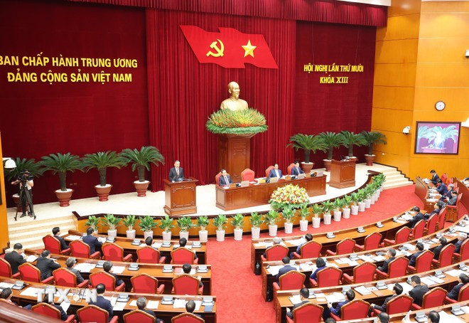 Phiên khai mạc Hội nghị lần thứ 10 Ban Chấp hành Trung ương Đảng Cộng sản Việt Nam khóa XIII. (Ảnh: Dương Giang/TTXVN) Phiên khai mạc Hội nghị lần thứ 10 Ban Chấp hành Trung ương Đảng Cộng sản Việt Nam khóa XIII. (Ảnh: Dương Giang/TTXVN)