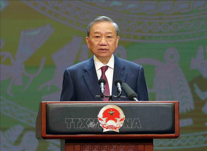 Tổng Bí thư, Chủ tịch nước Tô Lâm phát biểu tại Chương trình kỷ niệm 79 năm Ngày Quốc khánh nước Cộng hòa xã hội chủ nghĩa Việt Nam (2/9/1945-2/9/2024). Ảnh: TTXVN Tổng Bí thư, Chủ tịch nước Tô Lâm phát biểu tại Chương trình kỷ niệm 79 năm Ngày Quốc khánh nước Cộng hòa xã hội chủ nghĩa Việt Nam (2/9/1945-2/9/2024). Ảnh: TTXVN