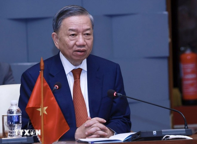 Tổng Bí thư, Chủ tịch nước Tô Lâm phát biểu tại cuộc hội đàm với Bí thư thứ nhất Đảng Cộng sản Cuba, Chủ tịch Cuba Miguel Diaz Canel Bermudez. (Ảnh: Lâm Khánh/TTXVN) Tổng Bí thư, Chủ tịch nước Tô Lâm phát biểu tại cuộc hội đàm với Bí thư thứ nhất Đảng Cộng sản Cuba, Chủ tịch Cuba Miguel Diaz Canel Bermudez. (Ảnh: Lâm Khánh/TTXVN)