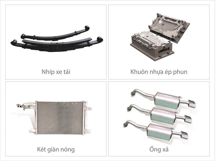 Một số sản phẩm linh kiện phụ tùng xuất khẩu của Thaco Một số sản phẩm linh kiện phụ tùng xuất khẩu của Thaco
