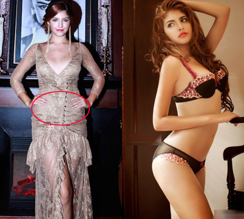 Trình diễn trên nhiều sàn catwalk Việt nhưng Andrea không có vòng eo thon như những bộ ảnh bikini.