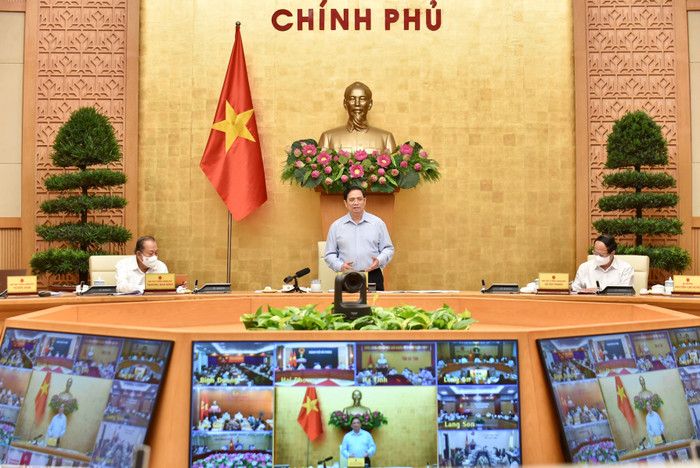 Thủ tướng Chính phủ Phạm Minh Chính phát biểu kết luận tại cuộc họp trực tuyến về phòng, chống dịch COVID-19. Ảnh: VGP/Nhật Bắc Thủ tướng Chính phủ Phạm Minh Chính phát biểu kết luận tại cuộc họp trực tuyến về phòng, chống dịch COVID-19. Ảnh: VGP/Nhật Bắc