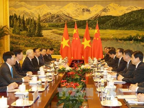 Quang cảnh cuộc hội kiến. (Ảnh: Trí Dũng/TTXVN) Quang cảnh cuộc hội kiến. (Ảnh: Trí Dũng/TTXVN)