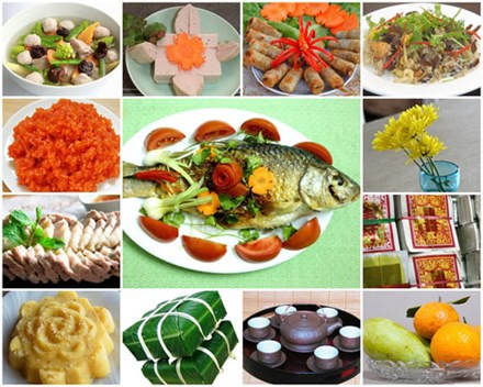 Mâm cỗ cúng trong Tết ông Công ông Táo.