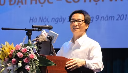 Phó Thủ tướng Vũ Đức Đam phát biểu ý kiến tại hội thảo "Tự chủ đại học - cơ hội và thách thức". (Ảnh: Ngọc Quang)