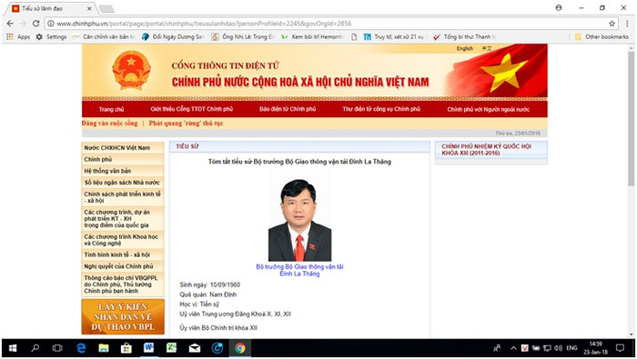 Ảnh chụp màn hình ngày 23/1/2018 Ảnh chụp màn hình ngày 23/1/2018