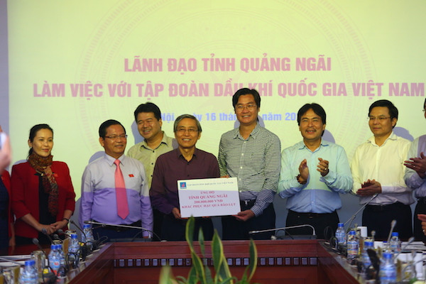 PVN ủng hộ tỉnh Quảng Ngãi khắc phục hậu quả thiên tai trong buổi làm việc với Tỉnh ủy Quảng Ngãi PVN ủng hộ tỉnh Quảng Ngãi khắc phục hậu quả thiên tai trong buổi làm việc với Tỉnh ủy Quảng Ngãi