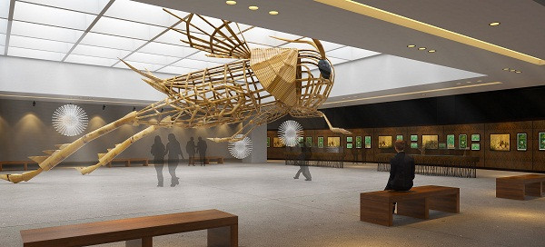 Mô hình chú dế khổng lồ có kích cỡ dài 15m, cao 4.5m trong tư thế bật nhảy, tung cánh chiếm trọn không gian vòm kính của VCCA. Mô hình chú dế khổng lồ có kích cỡ dài 15m, cao 4.5m trong tư thế bật nhảy, tung cánh chiếm trọn không gian vòm kính của VCCA.