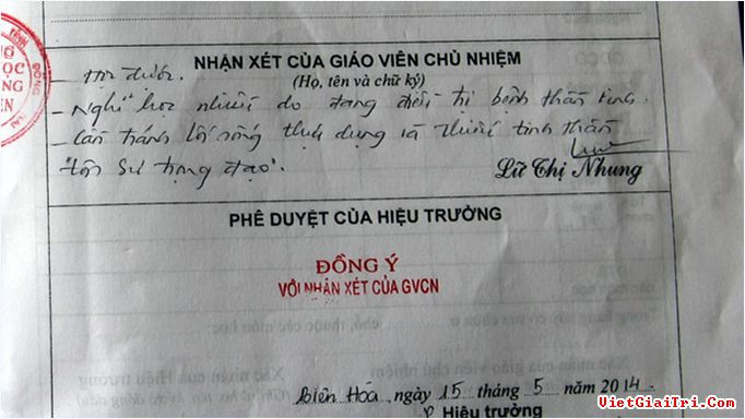 Lời phê của giáo viên khiến học sinh, gia đình và dư luận bất bình. Lời phê của giáo viên khiến học sinh, gia đình và dư luận bất bình.