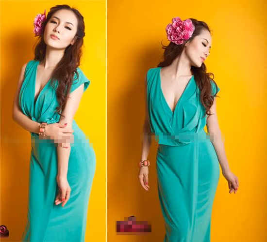 Phương Linh luôn luôn khiến khán giả hài lòng về trang phục không ngoại trừ chiếc váy xanh mát mắt này.