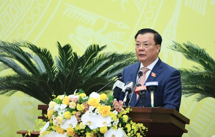 Bí thư Thành ủy Hà Nội Đinh Tiến Dũng. Ảnh: Viết Thành Bí thư Thành ủy Hà Nội Đinh Tiến Dũng. Ảnh: Viết Thành