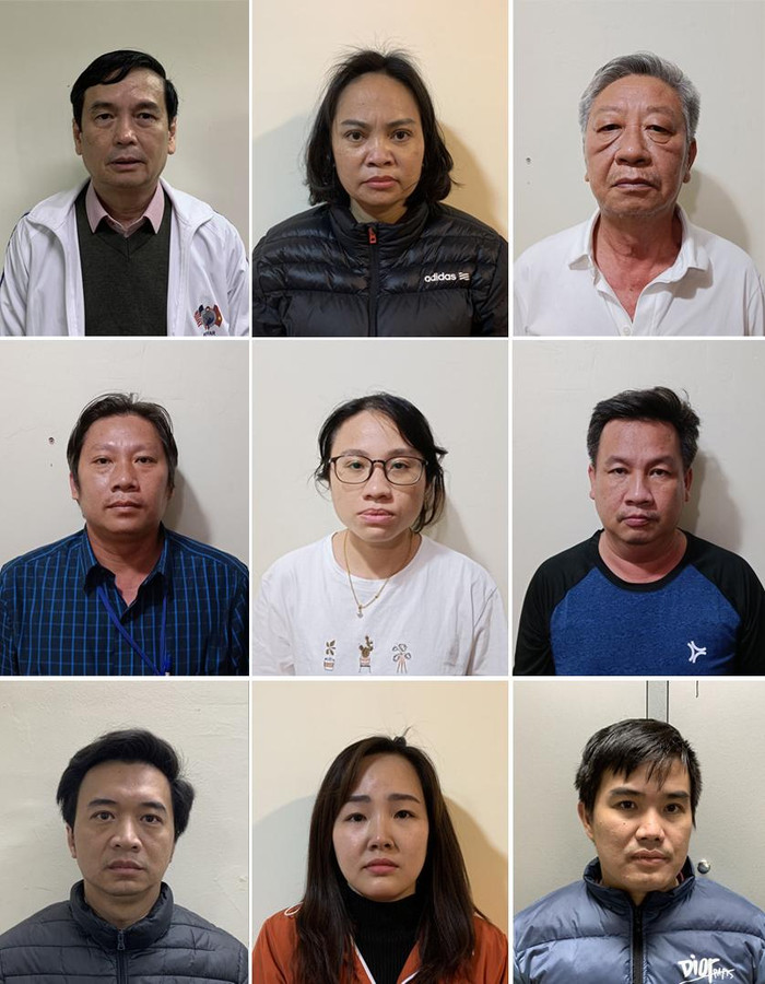 Các bị can: Định; Thắm; Danh; Phong; Xuyên; Cường; Giang; Thúy; Nguyên (lần lượt từ trái sang phải, từ trên xuống dưới). Các bị can: Định; Thắm; Danh; Phong; Xuyên; Cường; Giang; Thúy; Nguyên (lần lượt từ trái sang phải, từ trên xuống dưới).