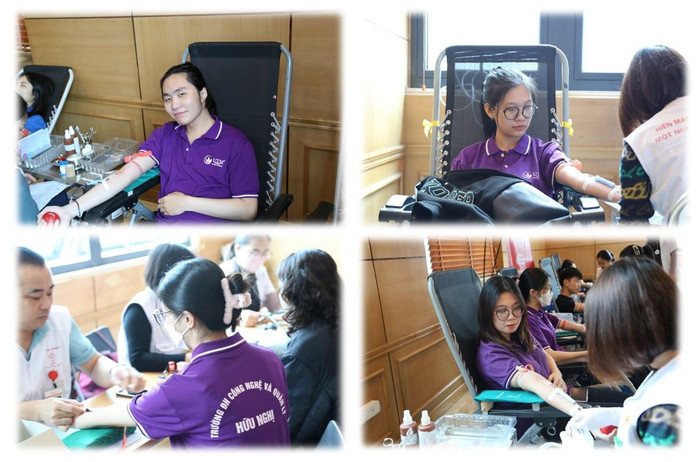Sinh viên tình nguyện Trường Đại học UTM tham gia hiến máu. Sinh viên tình nguyện Trường Đại học UTM tham gia hiến máu.