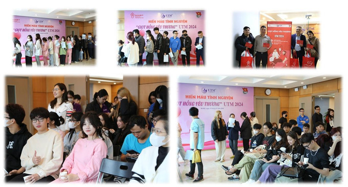 Cán bộ, giảng viên, sinh viên Trường Đại học UTM tham gia hiến máu. Cán bộ, giảng viên, sinh viên Trường Đại học UTM tham gia hiến máu.