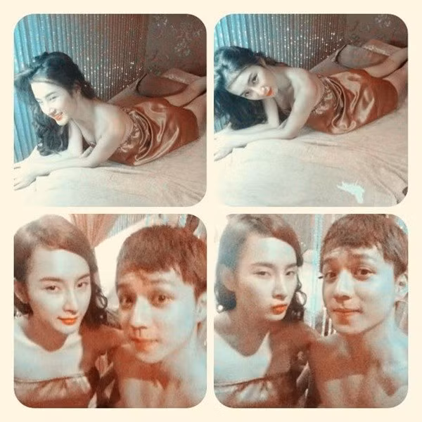 Bức ảnh được cho là nhạy cảm của Phương Trinh và chàng trai lạ.