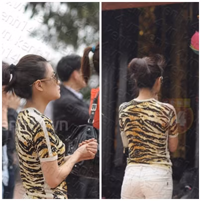 Trước đó, người ta đã bắt gặp khoảnh khắc Hoàng Thùy Linh trầm ngâm đứng trước cửa Phật, cũng vẫn với một bộ trang phục đơn giản, kín đáo, khác xa với thời trang bốc lửa của cô mỗi lần đứng trên sân khấu