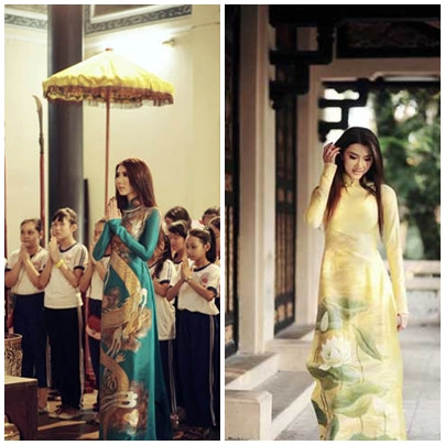 Ngọc Quyên và những tà áo dài với họa tiết Phương Đông sang trọng, quý phái Ngọc Quyên và những tà áo dài với họa tiết Phương Đông sang trọng, quý phái