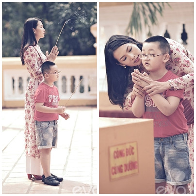 Diễn viên Anh Thư và con trai Diễn viên Anh Thư và con trai