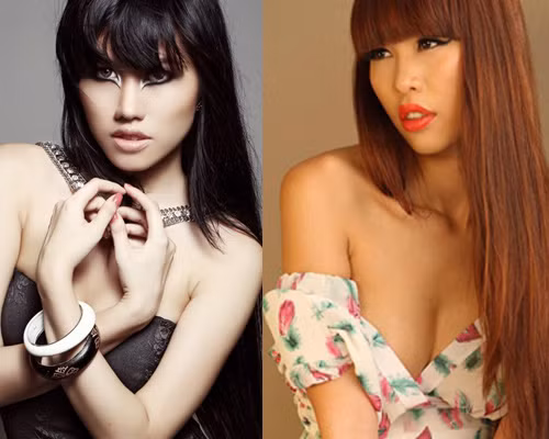 Hà Anh- Emily Hồng Nhung Hot girl Emily Hồng Nhung được coi là bản sao của siêu mẫu Hà Anh. Hai gương mặt đẹp lạ giống nhau đến bất ngờ. Emily Hồng Nhung đang từng bước tiến vào làng thời trang Việt, cô gây ấn tượng tại một số show diễn và những shoot hình khoe thân nóng bỏng không thua kém gì đàn chị.