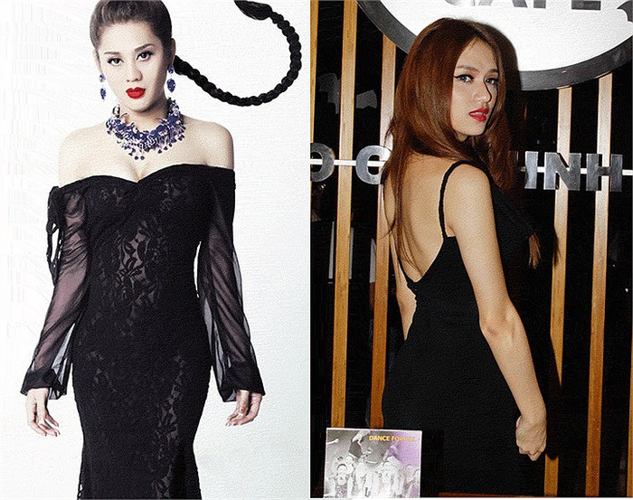 Cả hai đều quyến rũ trong màu trang phục đen quý phái, sang trọng.