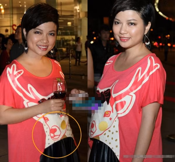 Tăng Bảo Quyên như mang bầu 5 tháng dù thực tế chỉ là do chiếc áo chữ A quá rộng