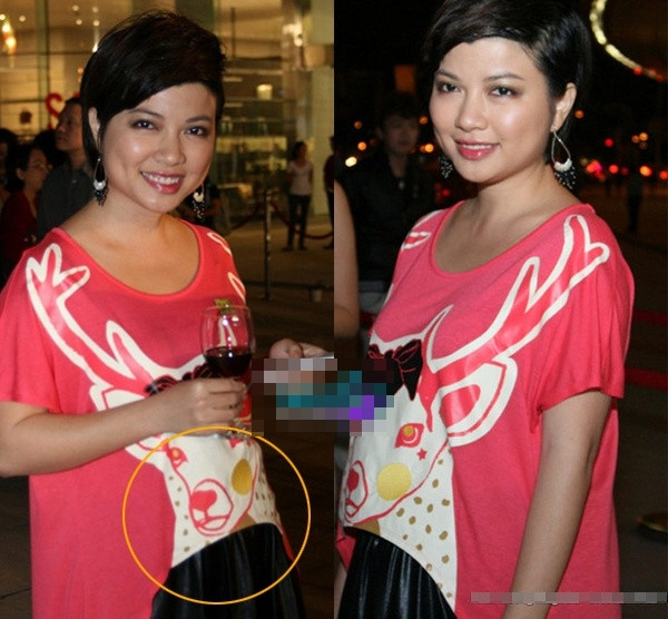 Tăng Bảo Quyên như mang bầu 5 tháng dù thực tế chỉ là do chiếc áo chữ A quá rộng Tăng Bảo Quyên như mang bầu 5 tháng dù thực tế chỉ là do chiếc áo chữ A quá rộng