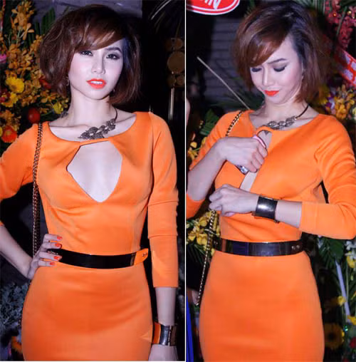 Đinh Ngọc Diệp là một cô nàng rất mạnh dạn trong chuyện ăn mặc, nhất là khi khoe vòng 1. Những bộ đầm khoét ngực quá hở hang không ít lần khiến người đẹp khốn đốn tại các sự kiện. Nhưng dường như cô vẫn chưa đúc rút được bài học nào. Đinh Ngọc Diệp là một cô nàng rất mạnh dạn trong chuyện ăn mặc, nhất là khi khoe vòng 1. Những bộ đầm khoét ngực quá hở hang không ít lần khiến người đẹp khốn đốn tại các sự kiện. Nhưng dường như cô vẫn chưa đúc rút được bài học nào.