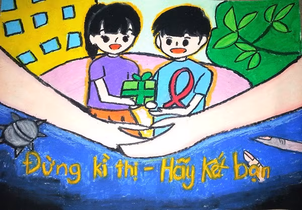 Một bức tranh đoạt giải trong cuộc thi Vẽ tranh Bảo vệ chăm sóc trẻ em năm 2016. Ảnh minh họa do Ban tổ chức cung cấp. Một bức tranh đoạt giải trong cuộc thi Vẽ tranh Bảo vệ chăm sóc trẻ em năm 2016. Ảnh minh họa do Ban tổ chức cung cấp.