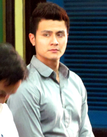 Vĩnh Thụy tại tòa sáng nay. Ảnh: Bình Nguyên. Vĩnh Thụy tại tòa sáng nay. Ảnh: Bình Nguyên.